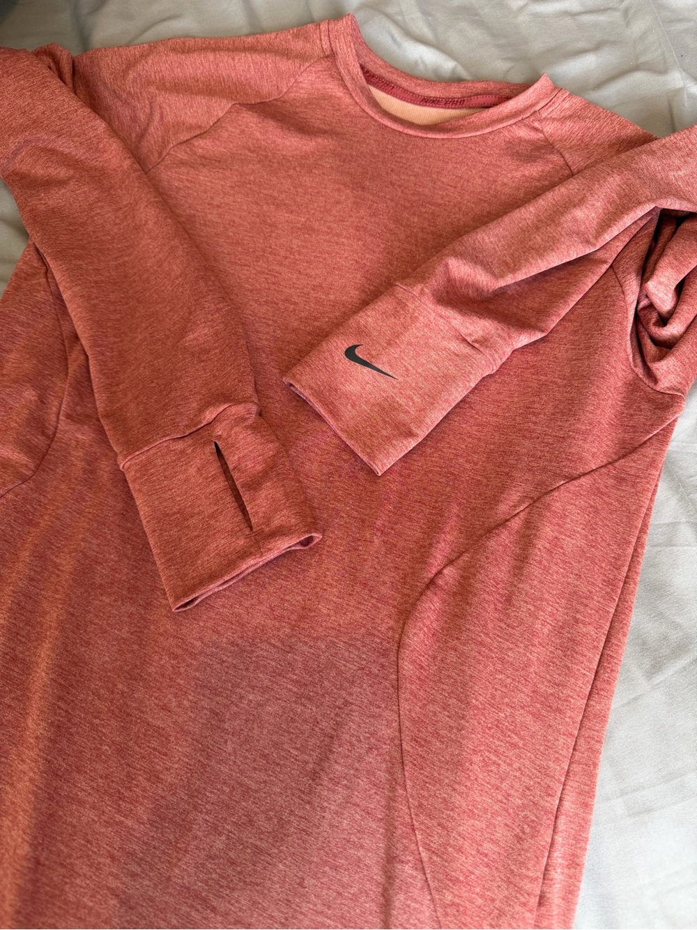 Nike Women's Heather Coral Long-Sleeve Crew Sweatshirt